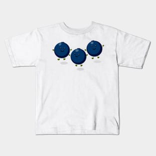 Cute happy blueberries cartoon illustration Kids T-Shirt